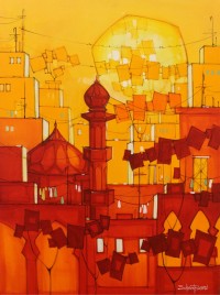 Salman Farooqi, 42 x 30 Inch, Acrylic on Canvas, Cityscape Painting, AC-SF-328